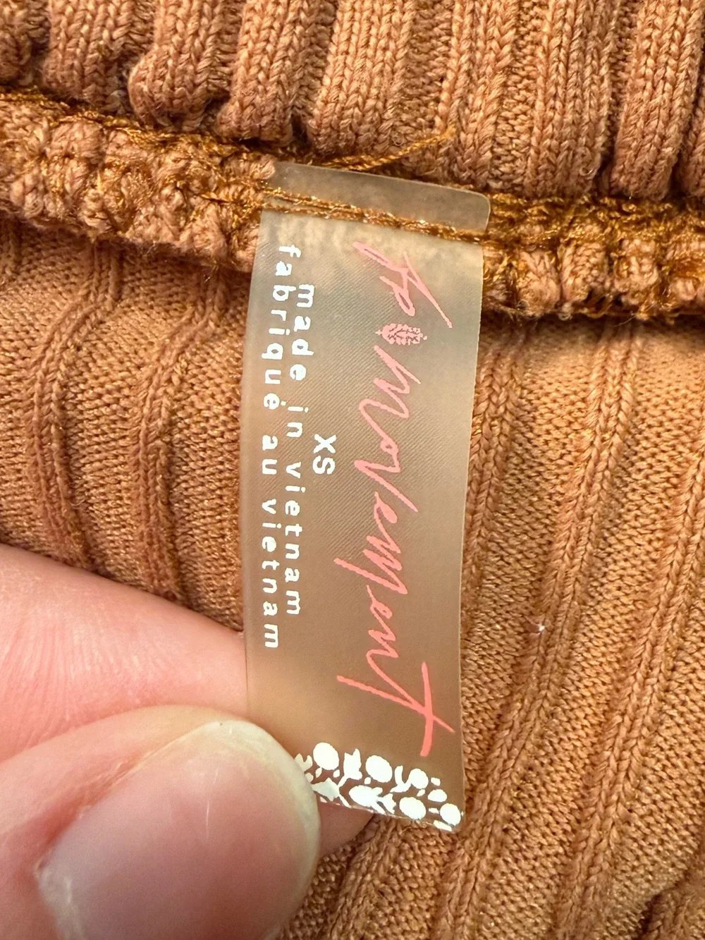 FP Movement Loose Ribbed Sweatpants in Rust Color Women’s Size XS Loungewear